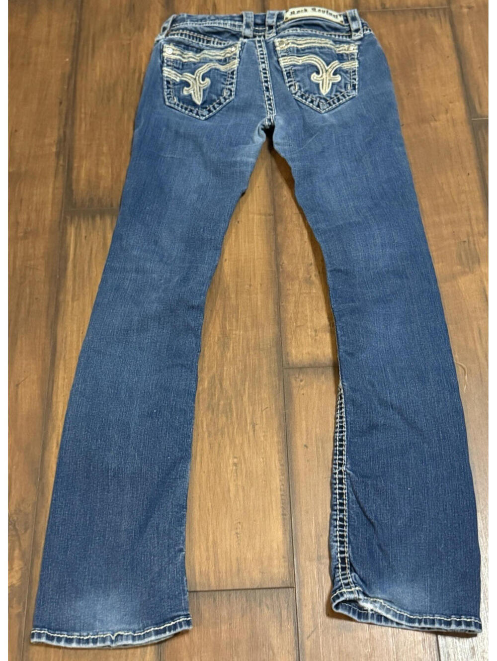 Rock Revival Womens Sherry Boot Cut Jeans Size 27 Embellished Rhinestone